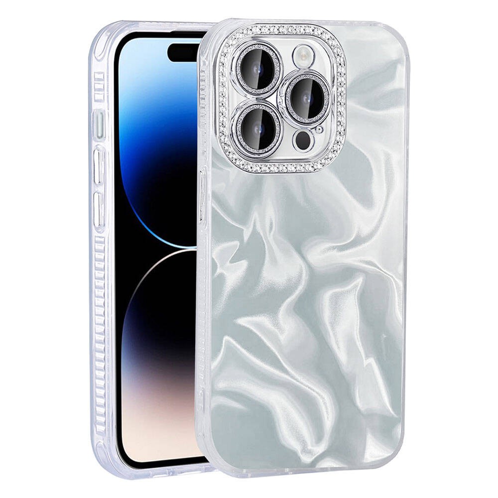 iPhone 15 Pro Kılıf Airbagli Parlak Taş Detay Tasarımlı Esila