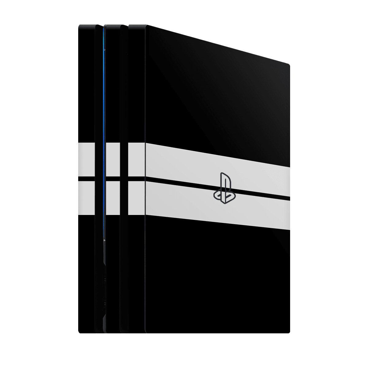 PlayStation 4 Pro Skin Two White Stripes on Black