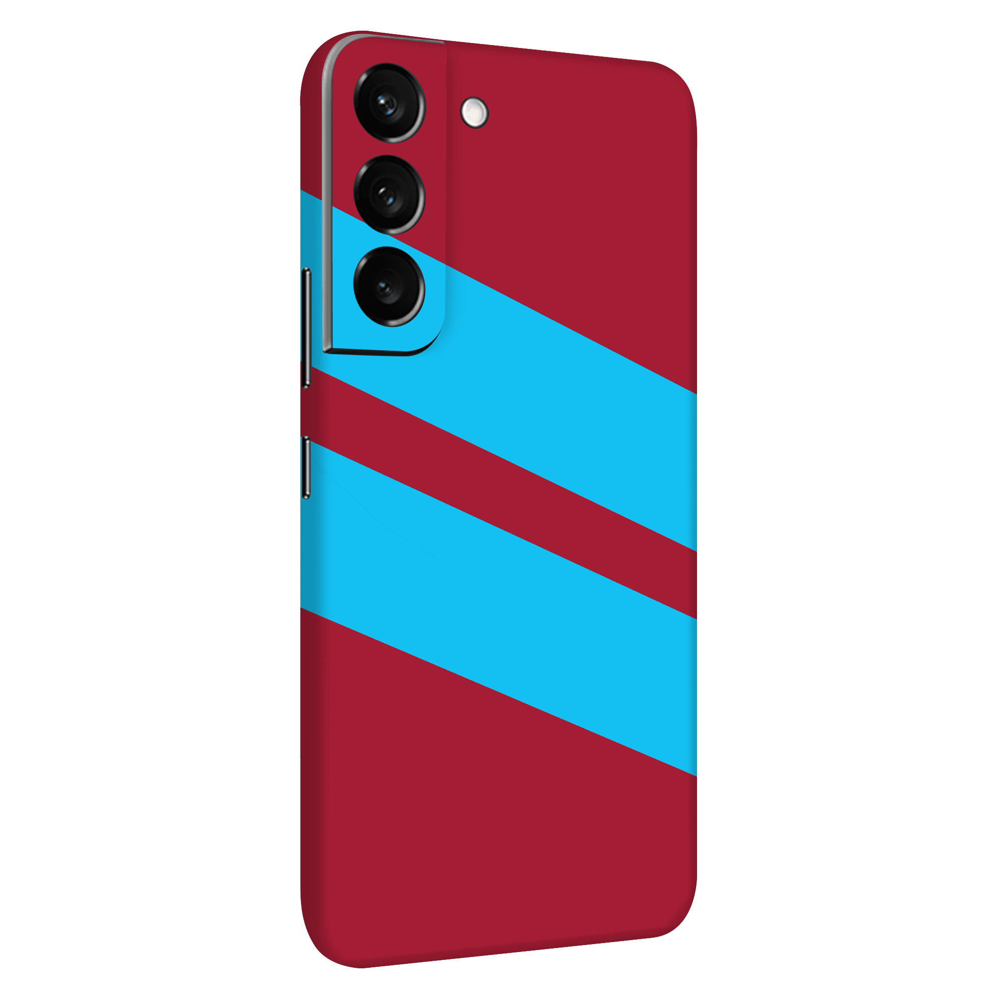 Samsung S22 Kaplama Bordo Mavi Şerit