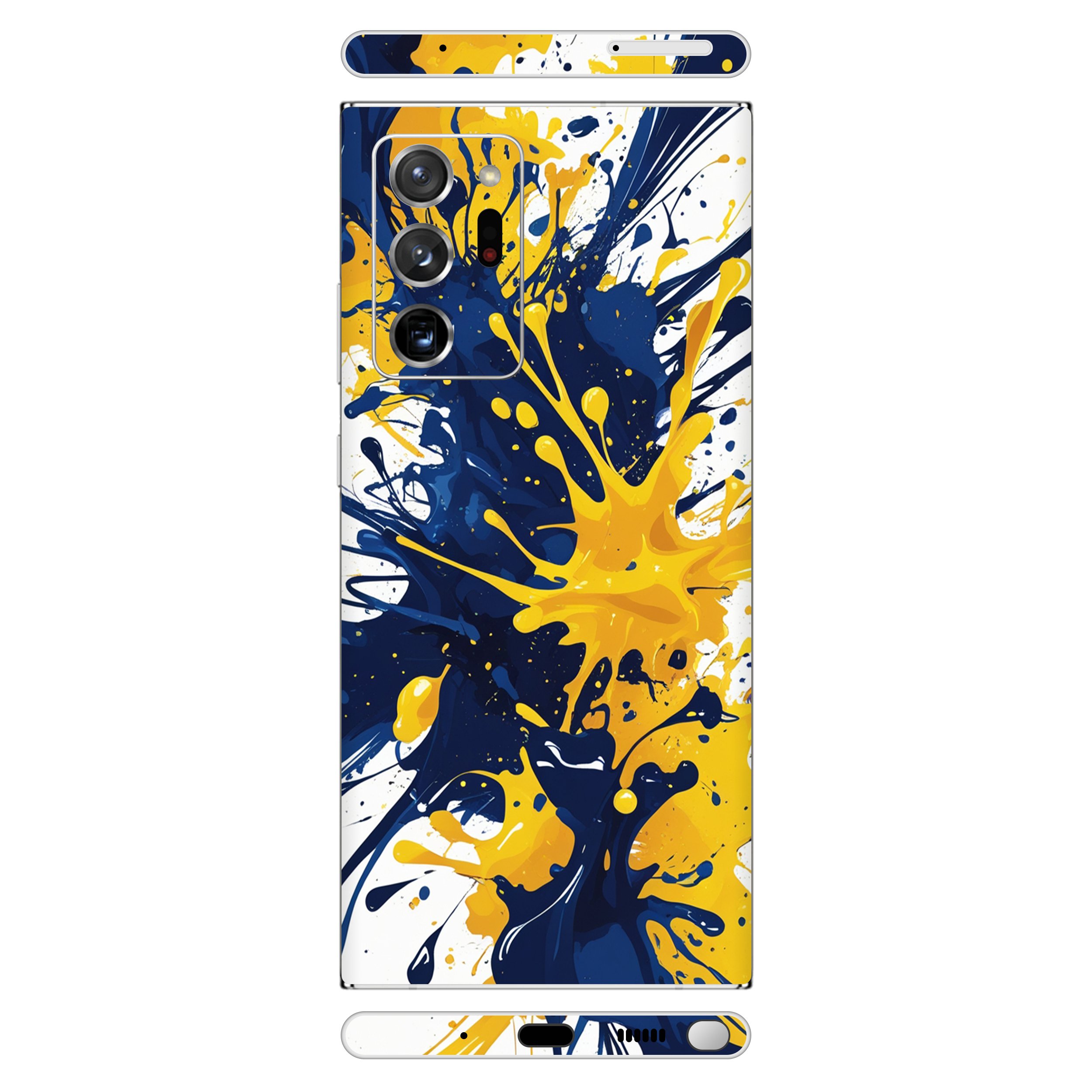 Samsung Note 20 Ultra Kaplama Sarı Lacivert Boya
