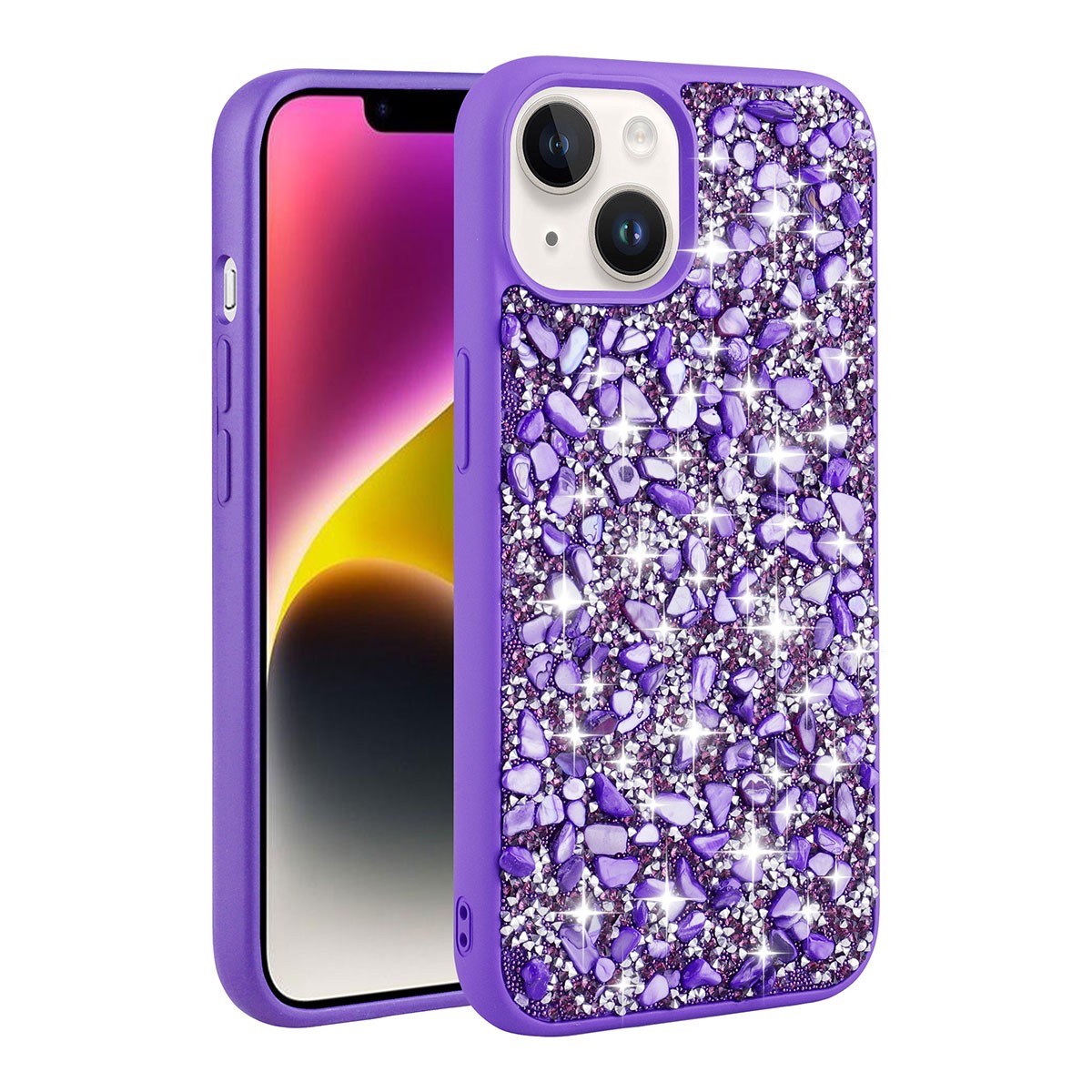 iPhone 14 Kılıf Parlak Taşlı Tasarım Linea
