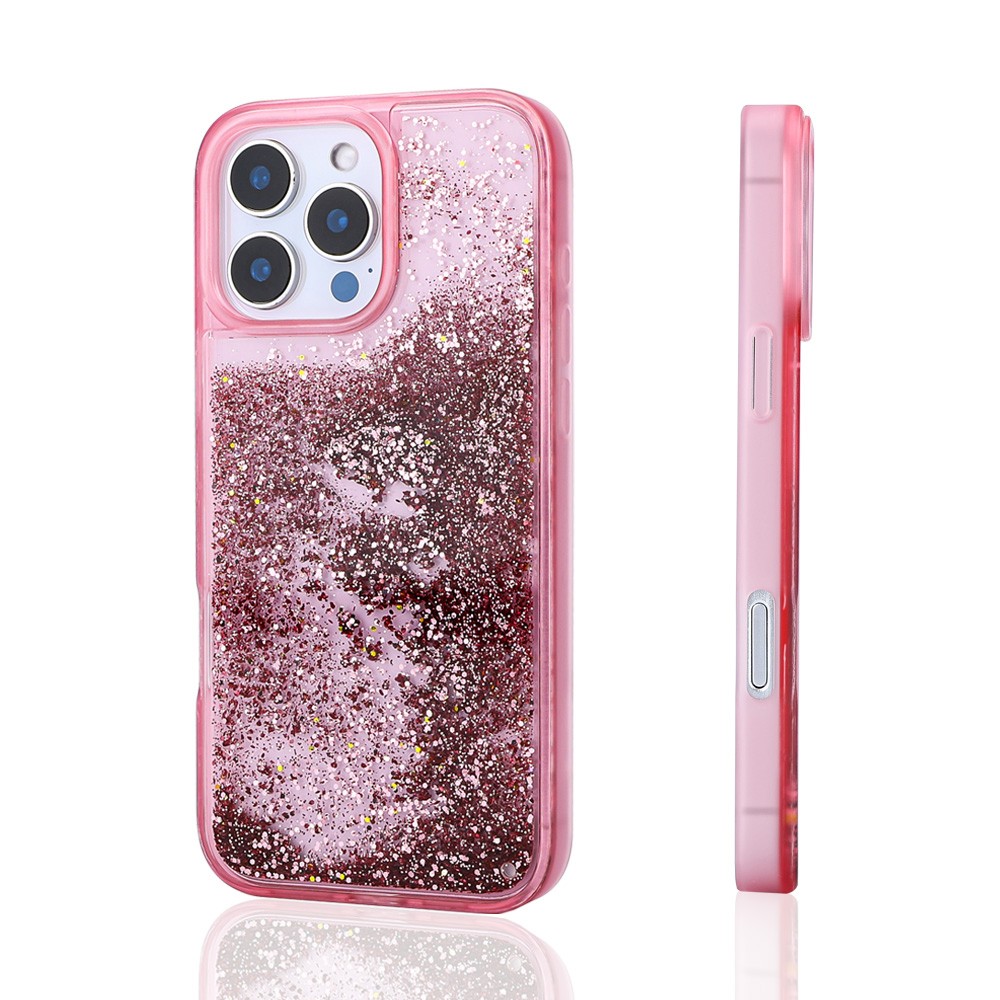 iPhone 15 Pro Max Kılıf Sıvılı Simli Şeffaf Arka Yüzey Keto Silikon