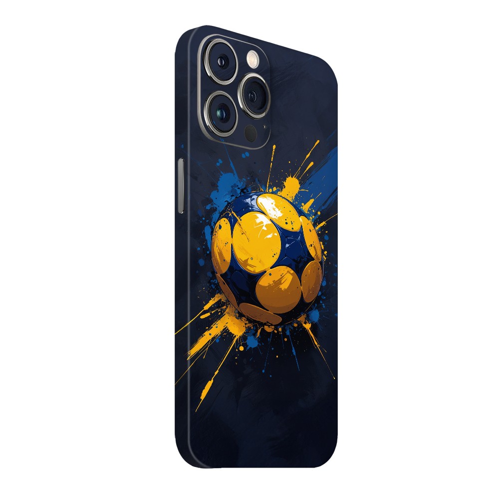 iPhone 15 Pro Max Kaplama Sarı Lacivert Top
