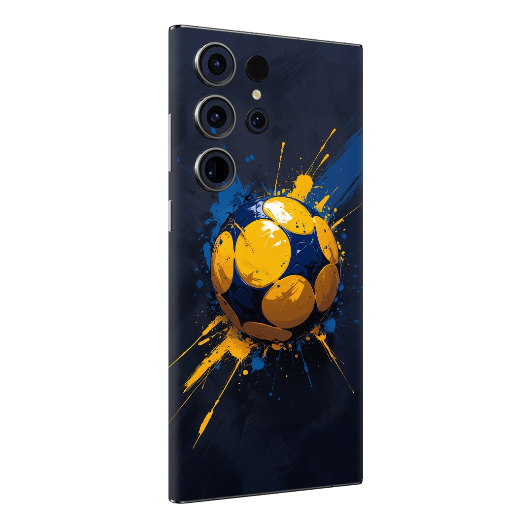 Samsung S24 Ultra Kaplama Sarı Lacivert Top