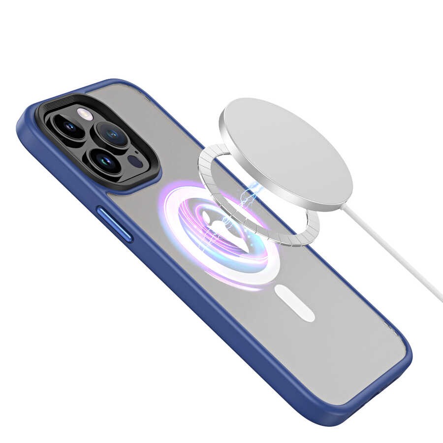 iPhone 13 Pro Max Kılıf Wireless Şarj Özellikli Hibrit M-safe