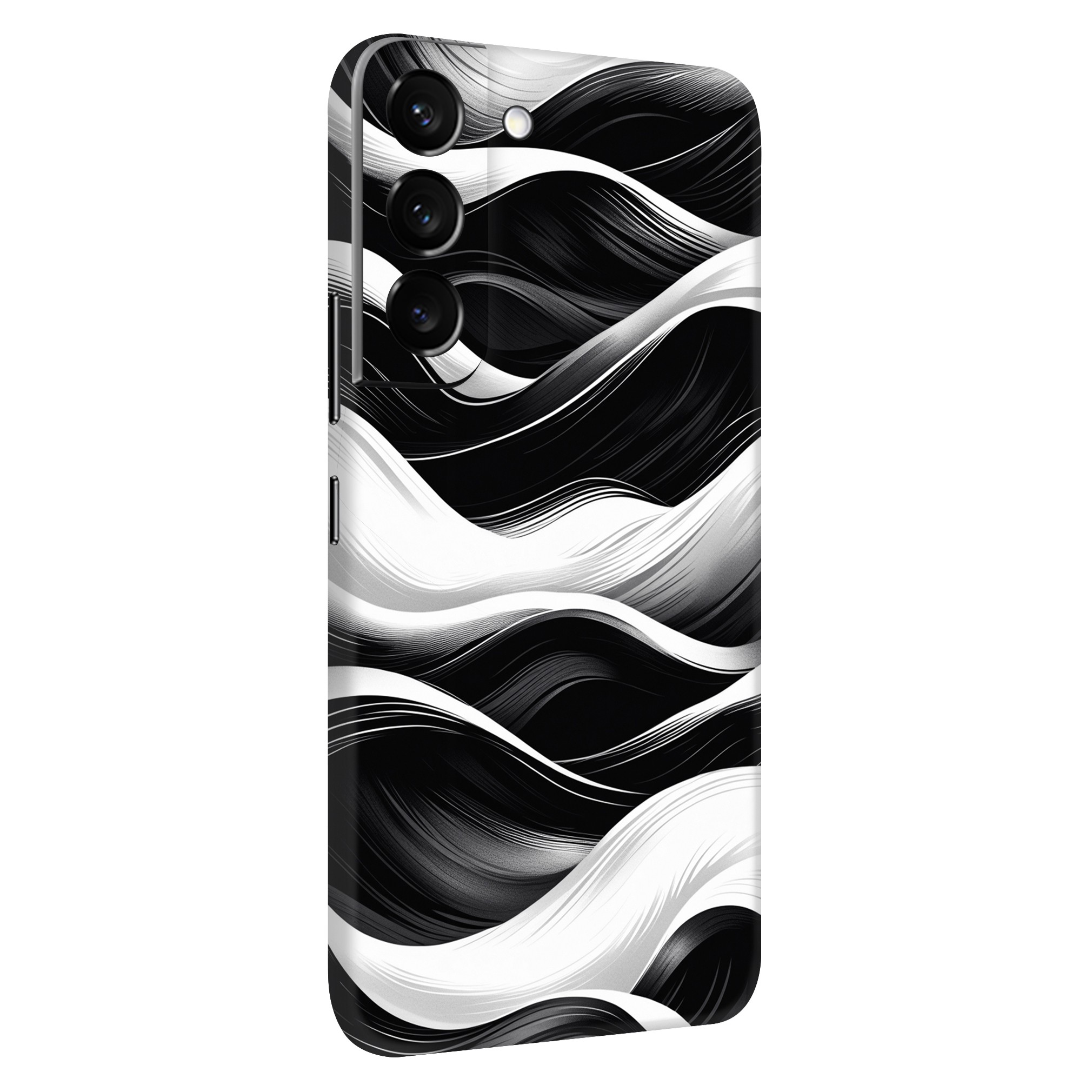 Samsung S22 Plus Kaplama Siyah Beyaz Dalga