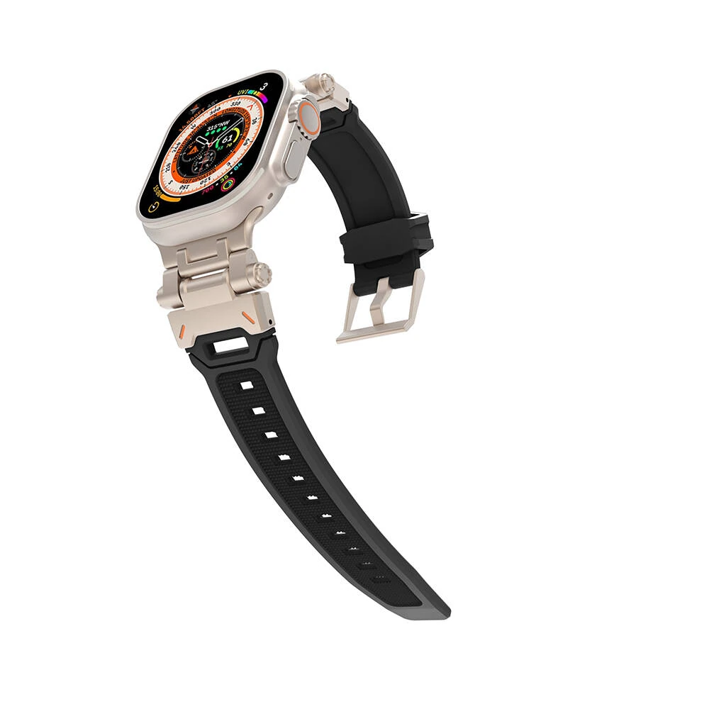 Watch 42mm KRD-108 Metal Başlıklı Silikon Kordon