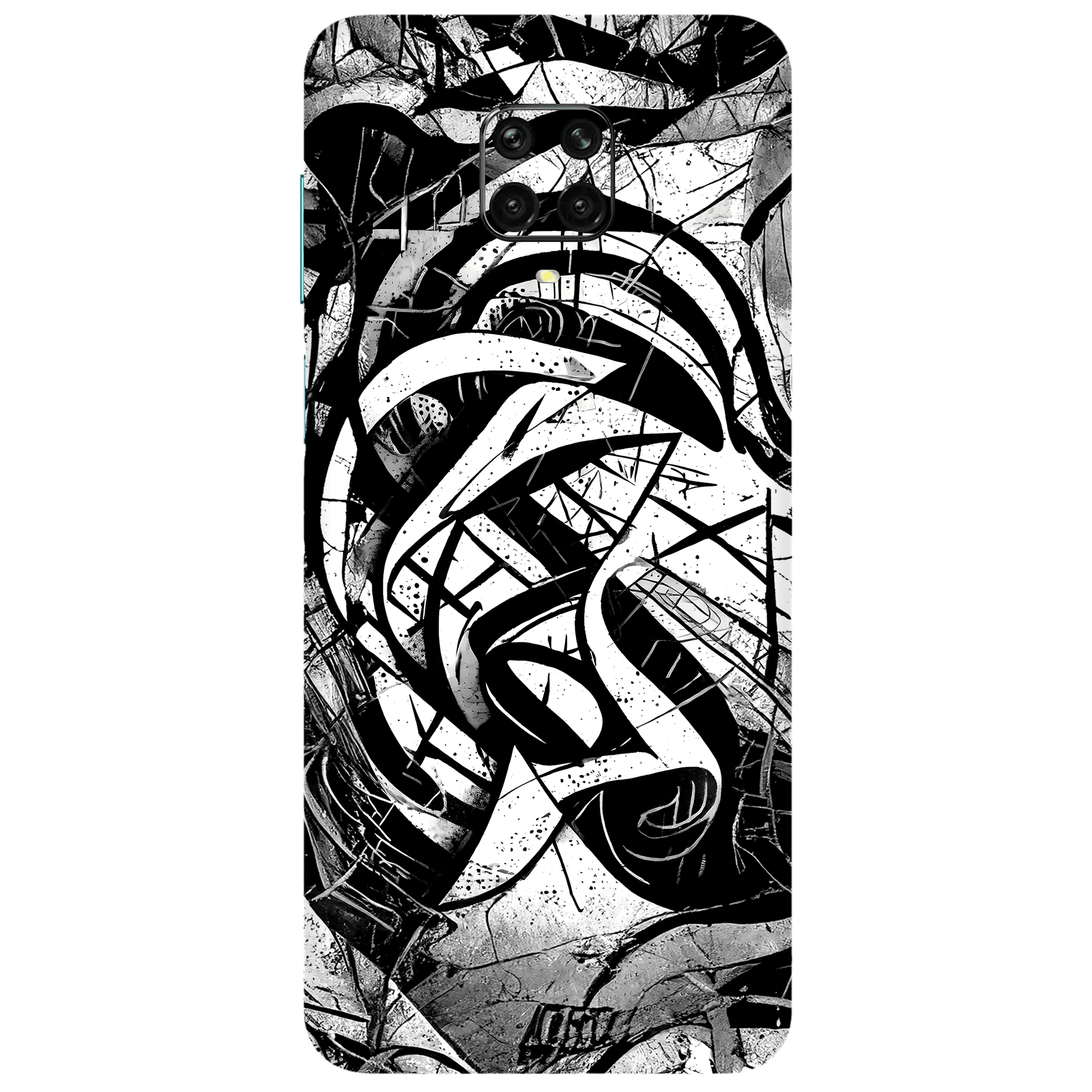 Xiaomi Redmi Note 9s Kaplama Monochrome Grafiti