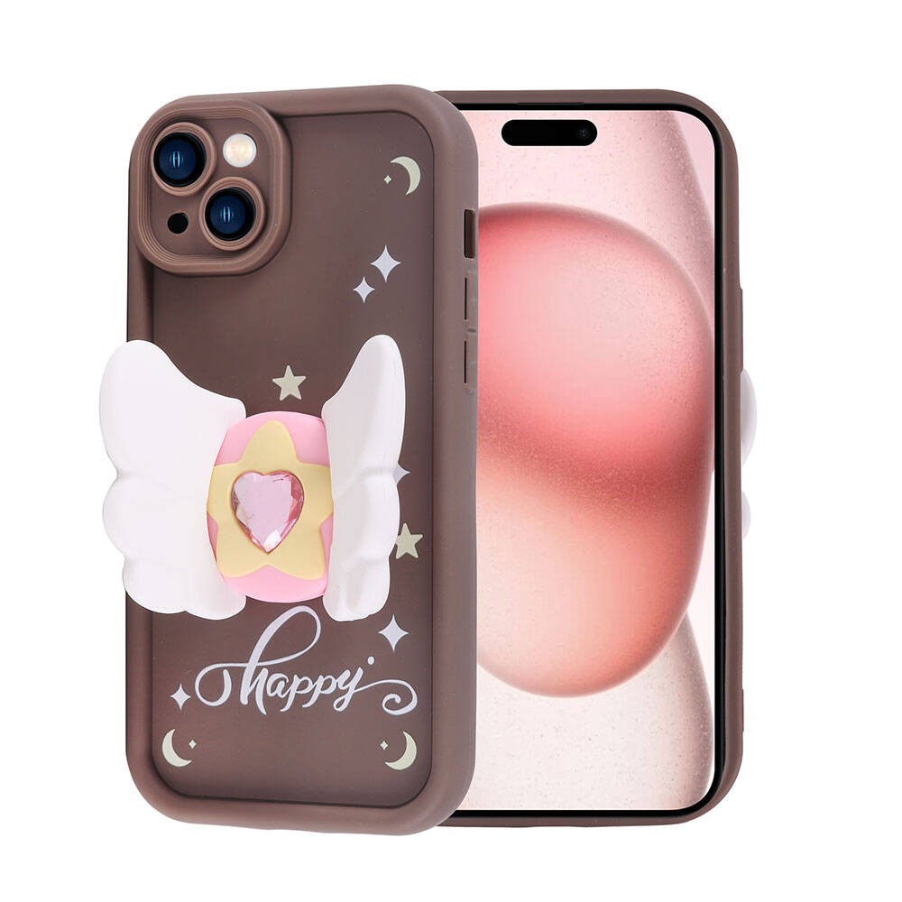 iPhone 15 Kılıf Kamera Korumalı Figür Tasarımlı Kapya
