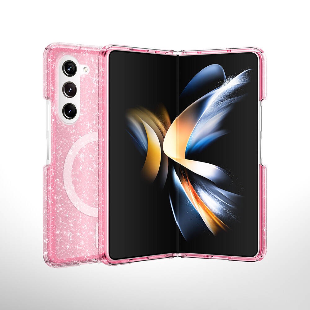 Galaxy Z Fold 6 Kılıf M-safe Şarj Özellikli Parlayan Simli Saydam Renkli Allstar