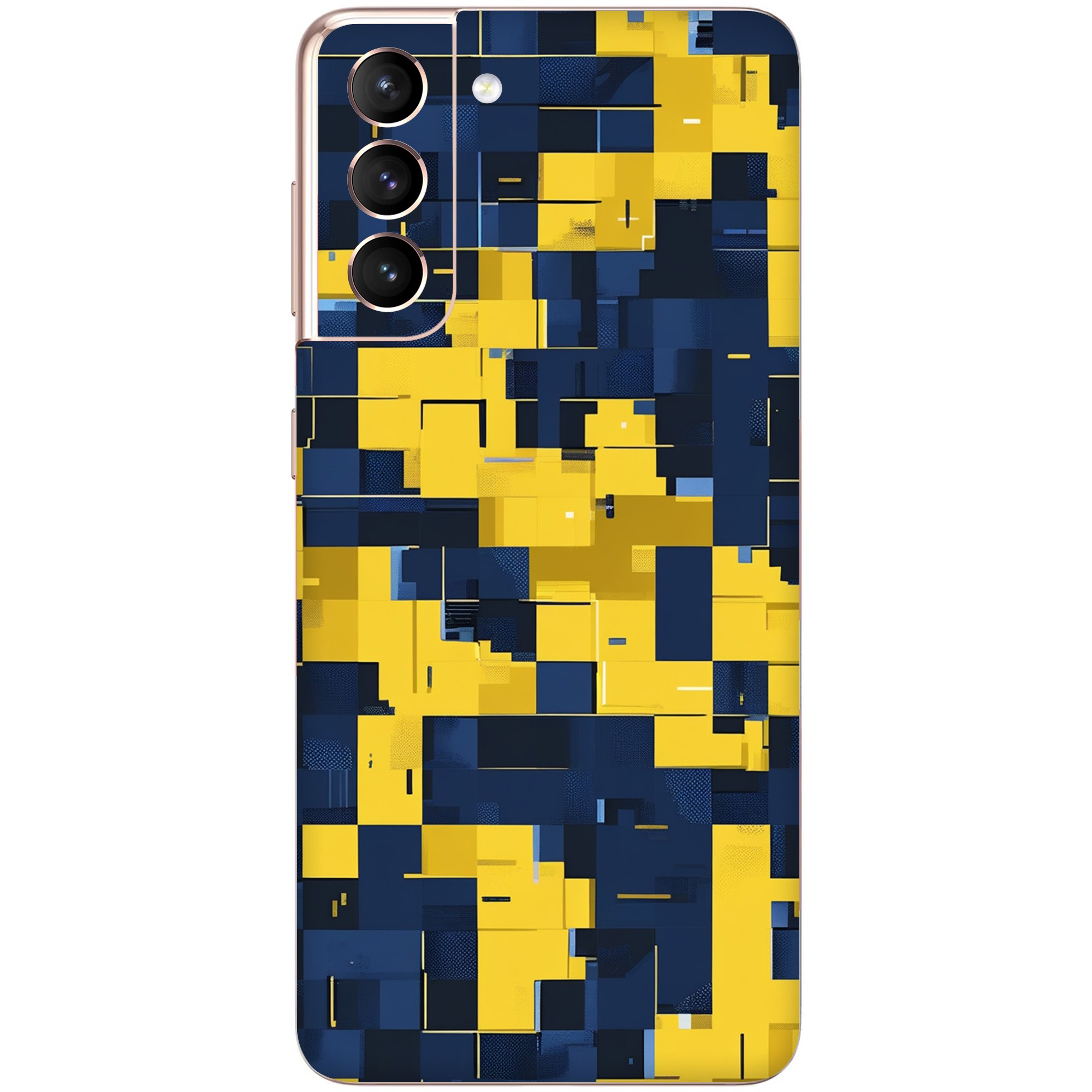 Samsung S21 Kaplama Sarı Lacivert Pixel