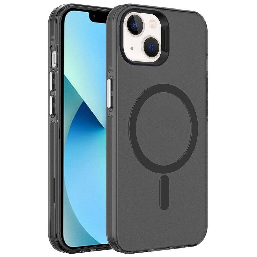 iPhone 15 Plus Kılıf M-safe Şarj Özellikli Buzlu Transparan C-Pro Sert