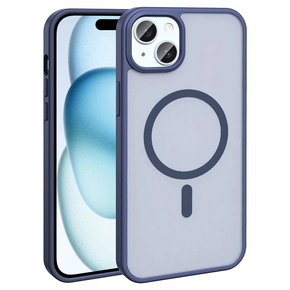 iPhone 15 Plus Kılıf M-safe Şarj Özellikli Mat Arka Yüzey Sio