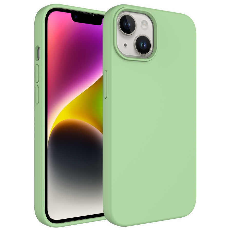 iPhone 14 Plus Kılıf Sıvı Teknolojili Silinebilir Sert Kivi