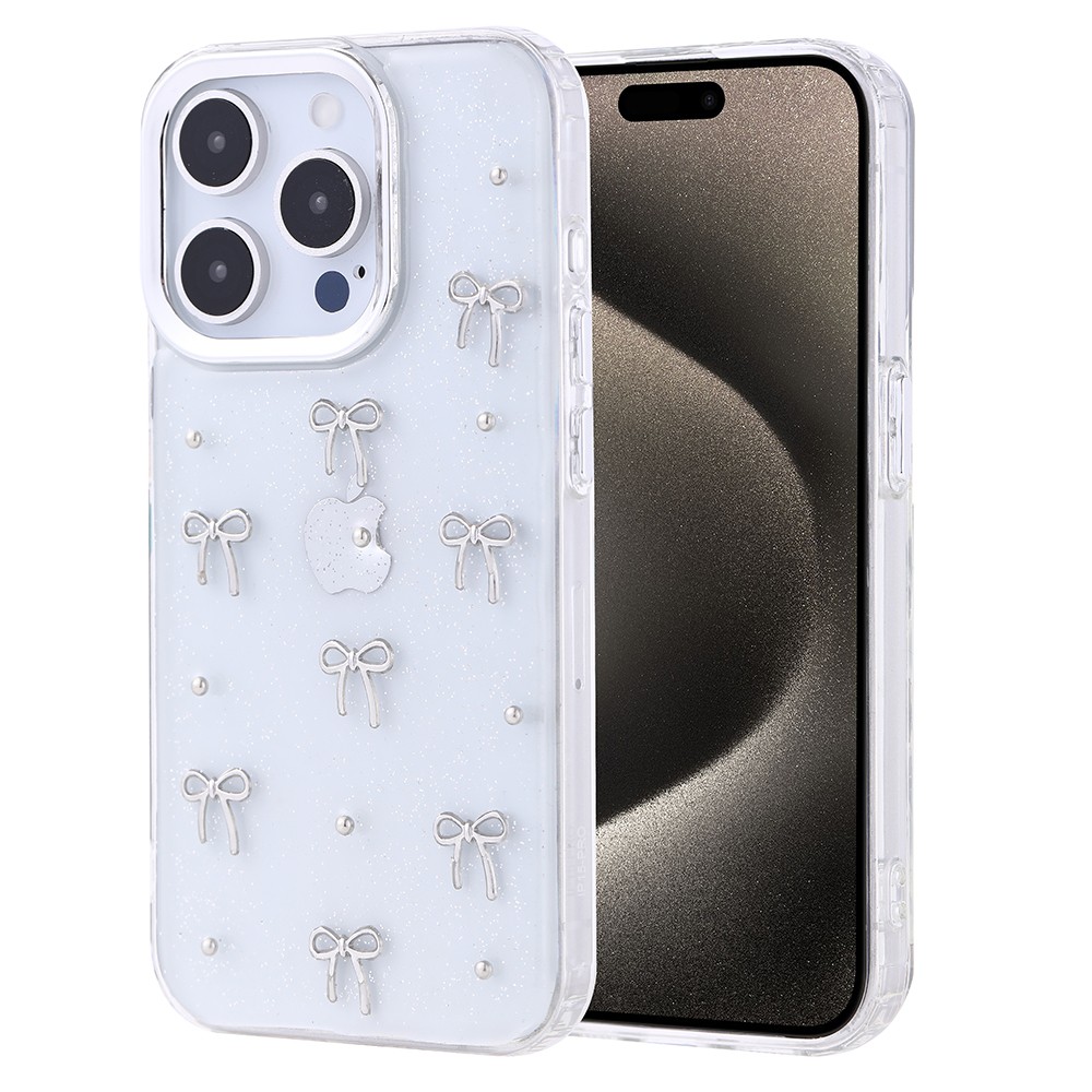 iPhone 15 Pro Kılıf Airbag Tasarımlı Simli Şeffaf Kutup