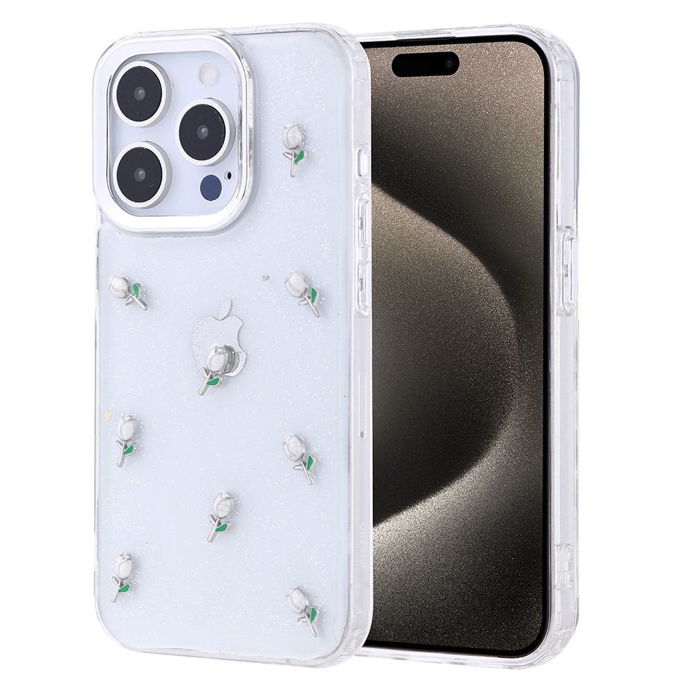 iPhone 15 Pro Kılıf Airbag Tasarımlı Simli Şeffaf Kutup