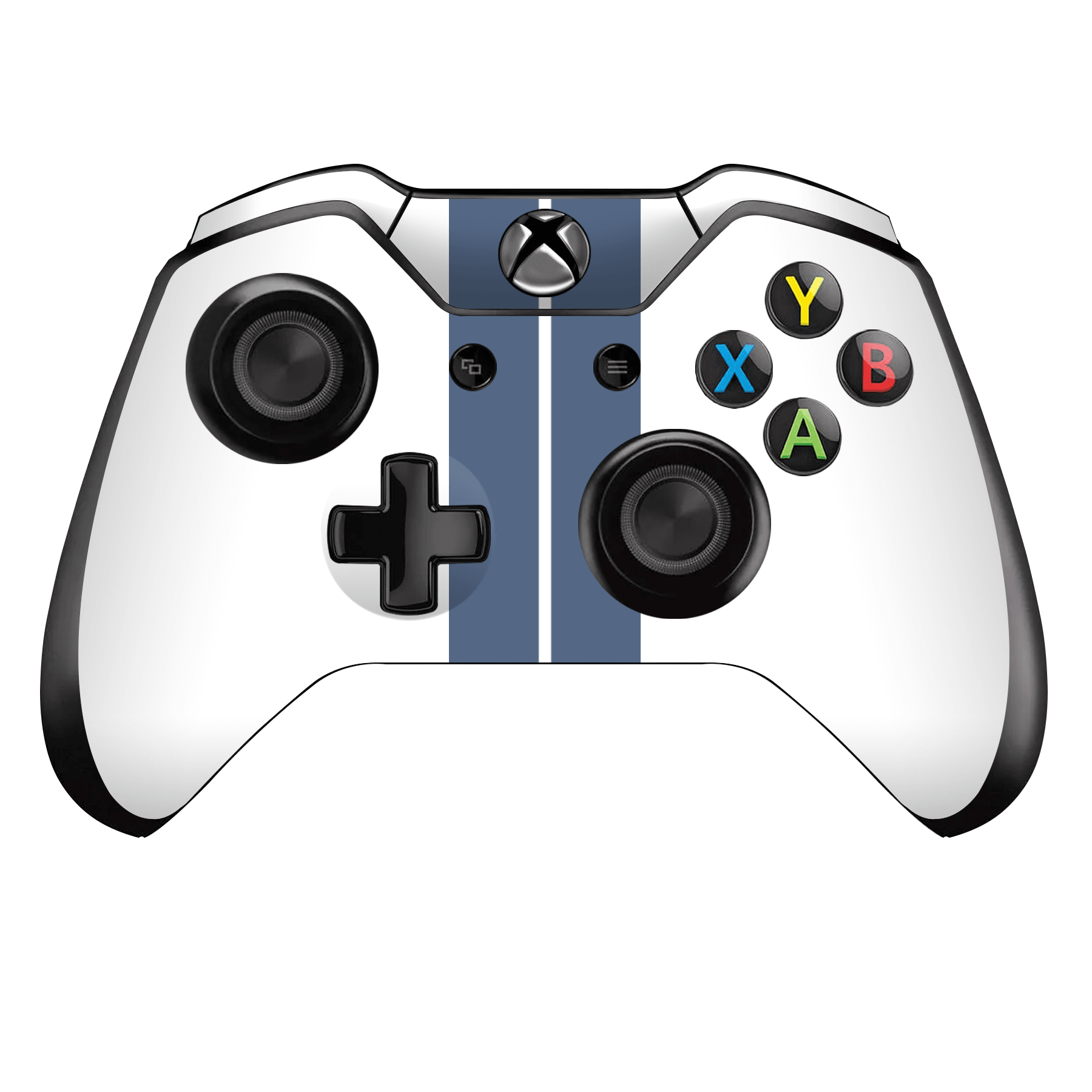 Xbox One Controller Kaplama Beyaz Çift Mavi Şerit