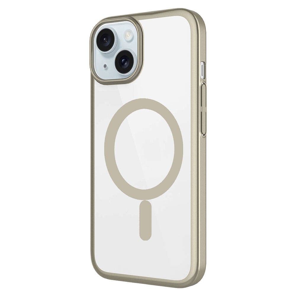 iPhone 15 Plus Kılıf Wireless Şarj Özellikli Sert PC Mat Riksos M-safe