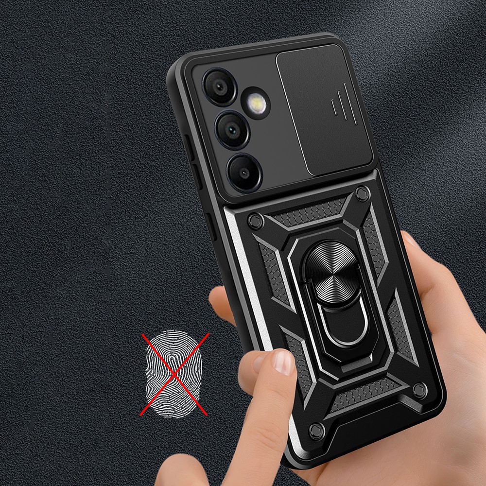 Galaxy S24 FE Kılıf Magnetik Standlı Kamera Korumalı Sürgülü Vega