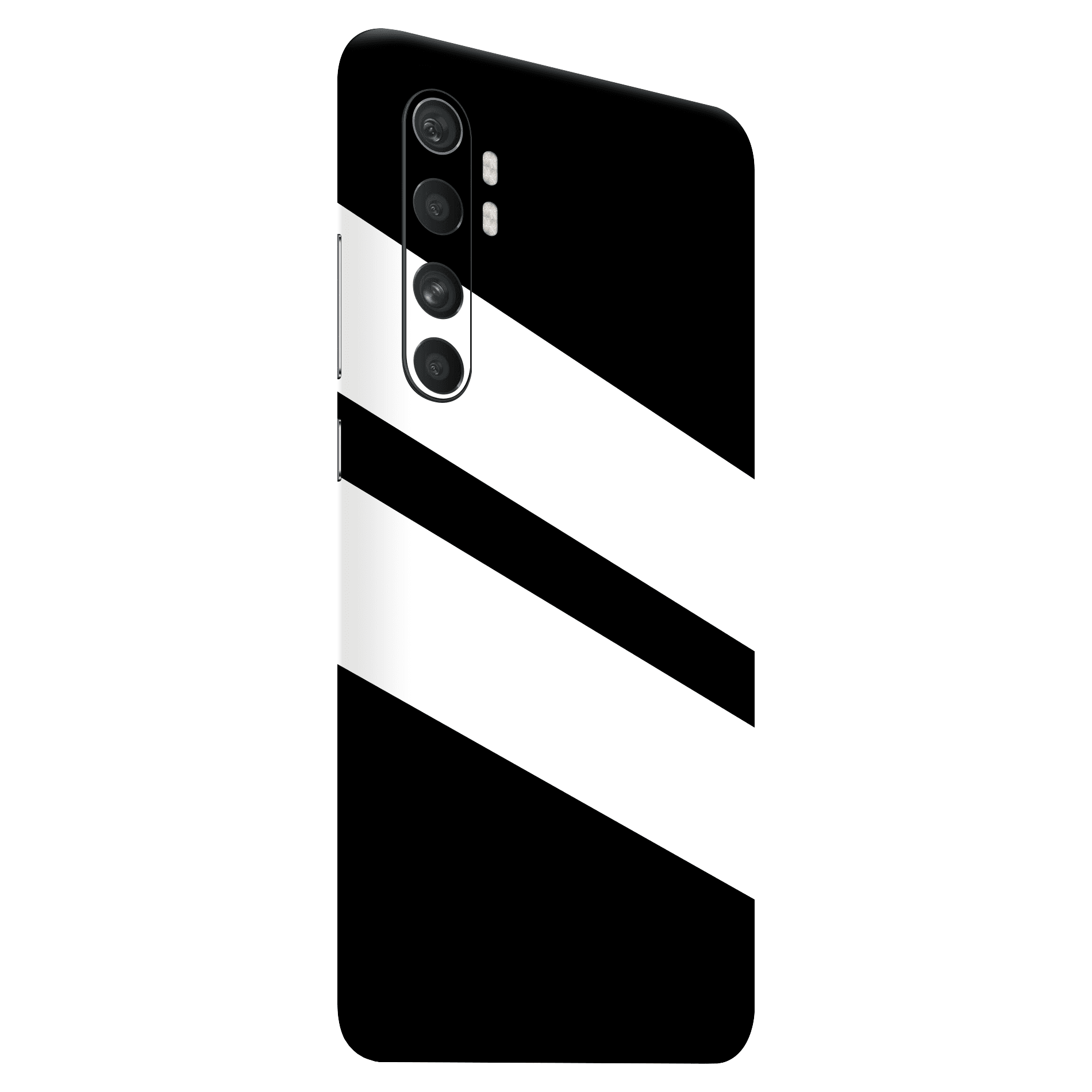 Xiaomi Mi Note 10 Lite Kaplama Siyah Beyaz Şerit