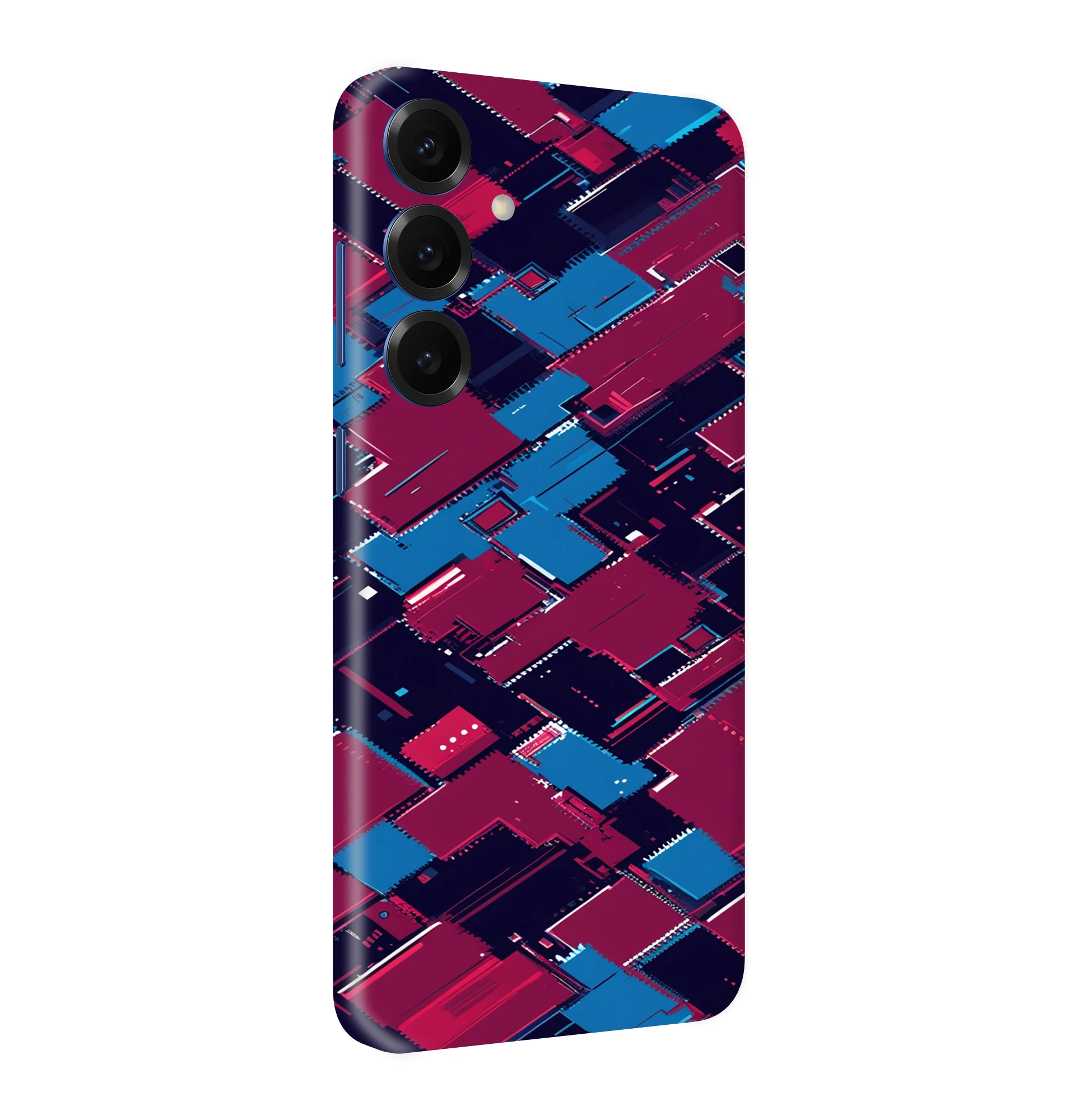 Samsung S25 Kaplama Bordo Mavi Pixel