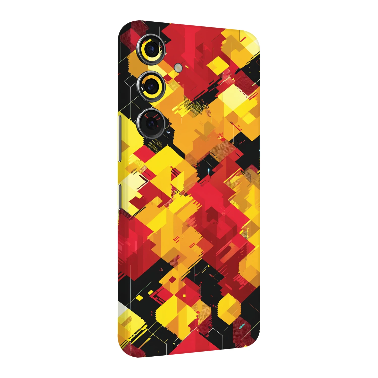 Samsung S24 Plus Kaplama Sarı Kırmızı Pixel