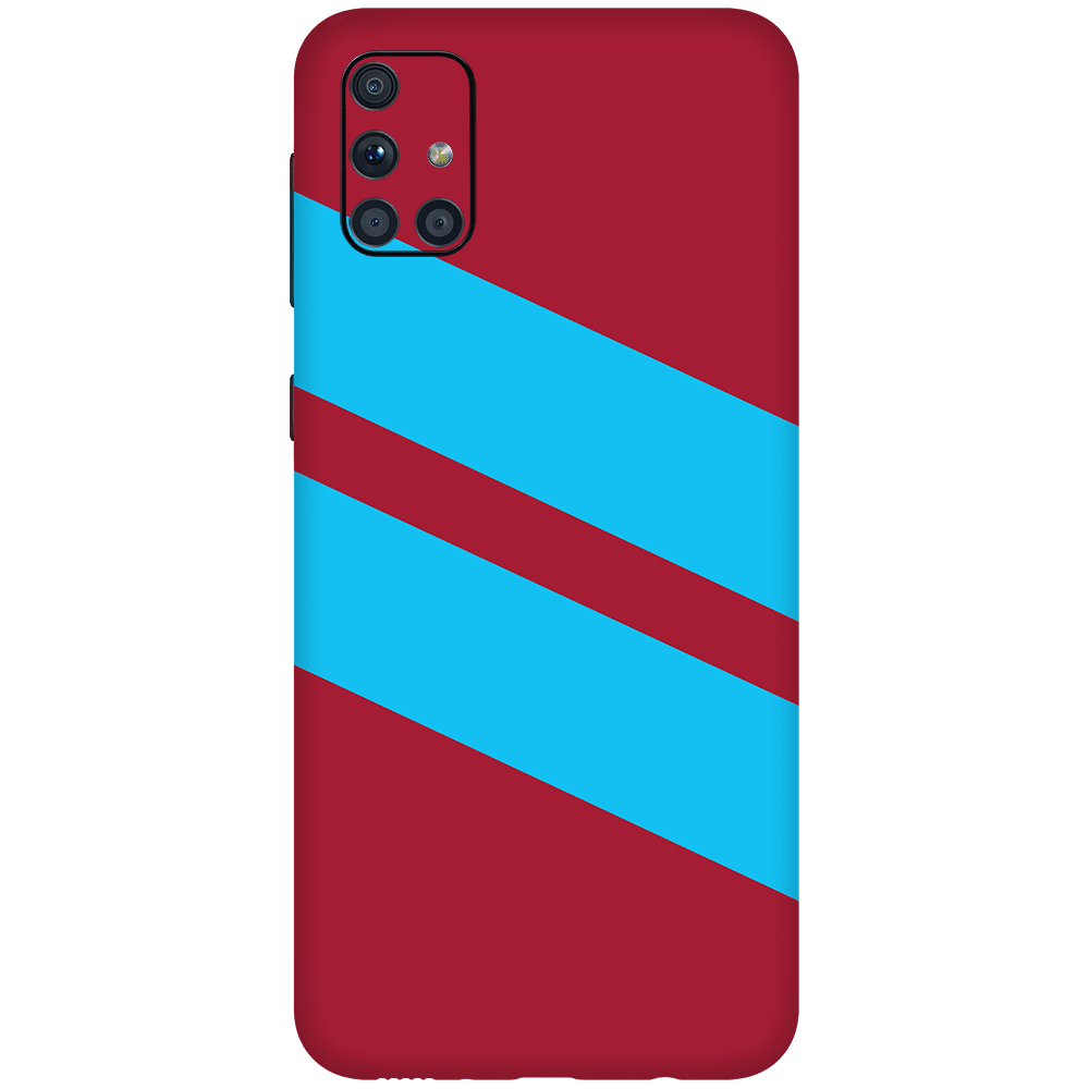 Samsung M51 Kaplama Bordo Mavi Şerit