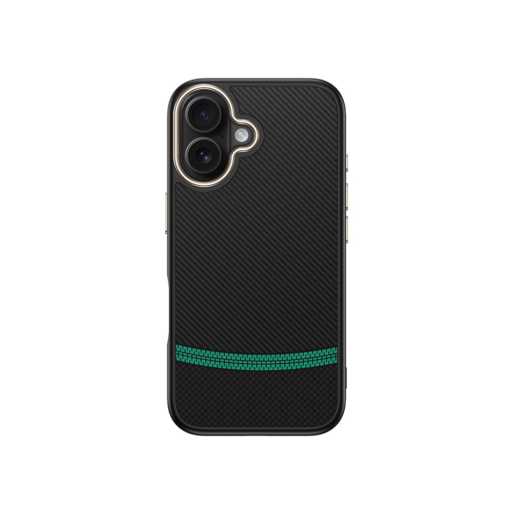 iPhone 16 Plus Kılıf M-safe Şarj Özellikli Karbon Fiber Görünümlü Antina