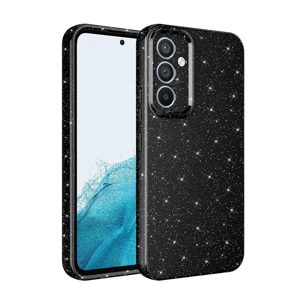 Galaxy S24 Kılıf Kamera Korumalı Simli Lüks Koton