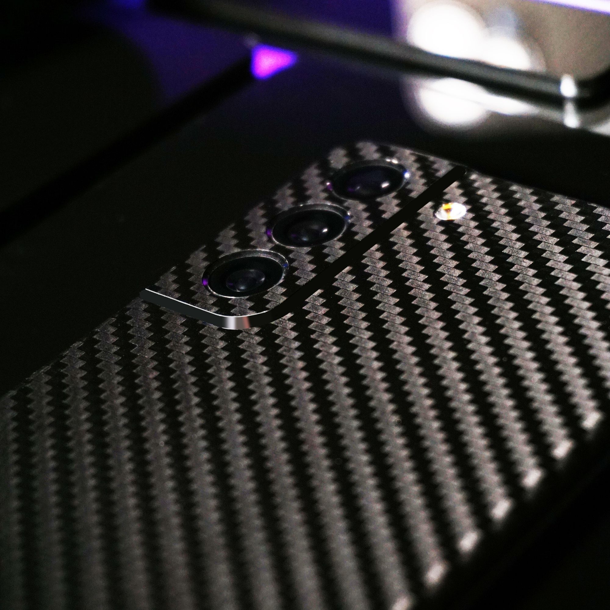 Samsung S24 Plus Kaplama Siyah Karbon Fiber