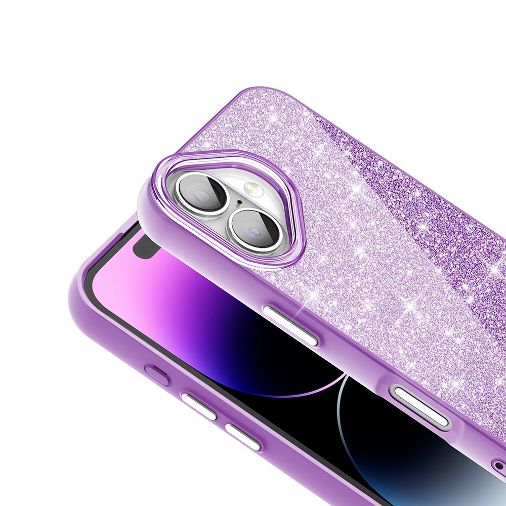 iPhone 16 Kılıf M-safe Şarj Özellikli Parlayan Simli Okso