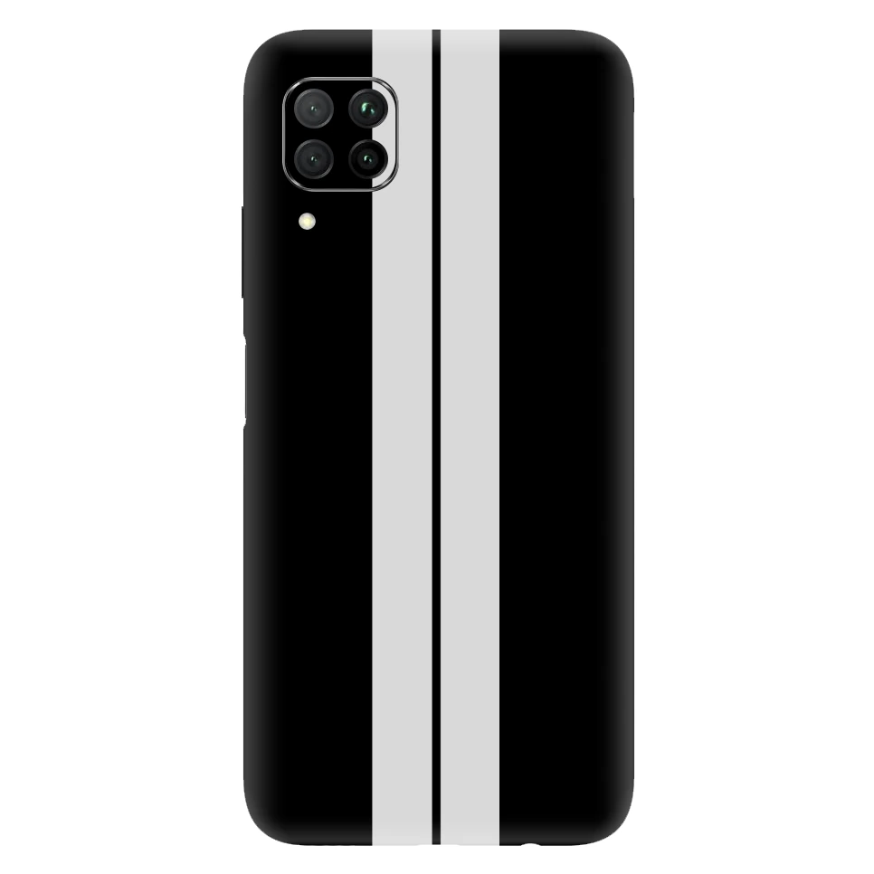 Huawei Kaplama Siyah Çift Beyaz Şerit