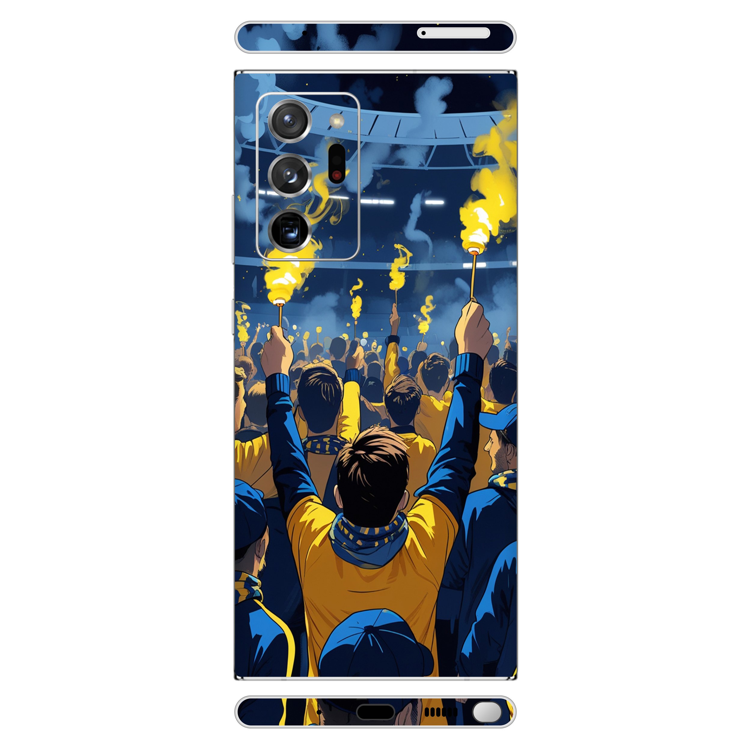 Samsung Note 20 Ultra Kaplama Sarı Lacivert Taraftar