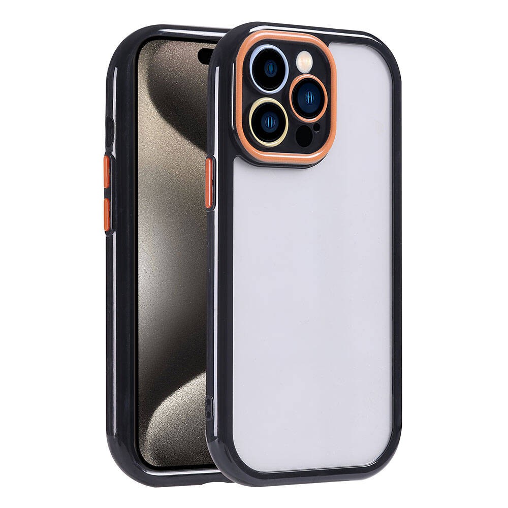 iPhone 15 Pro Kılıf Kamera Korumalı Renkli Kenar ve Çerçeve Tasarımlı Vitamin