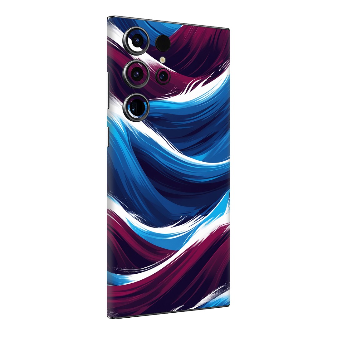 Samsung S24 Ultra Kaplama Bordo Mavi Dalga