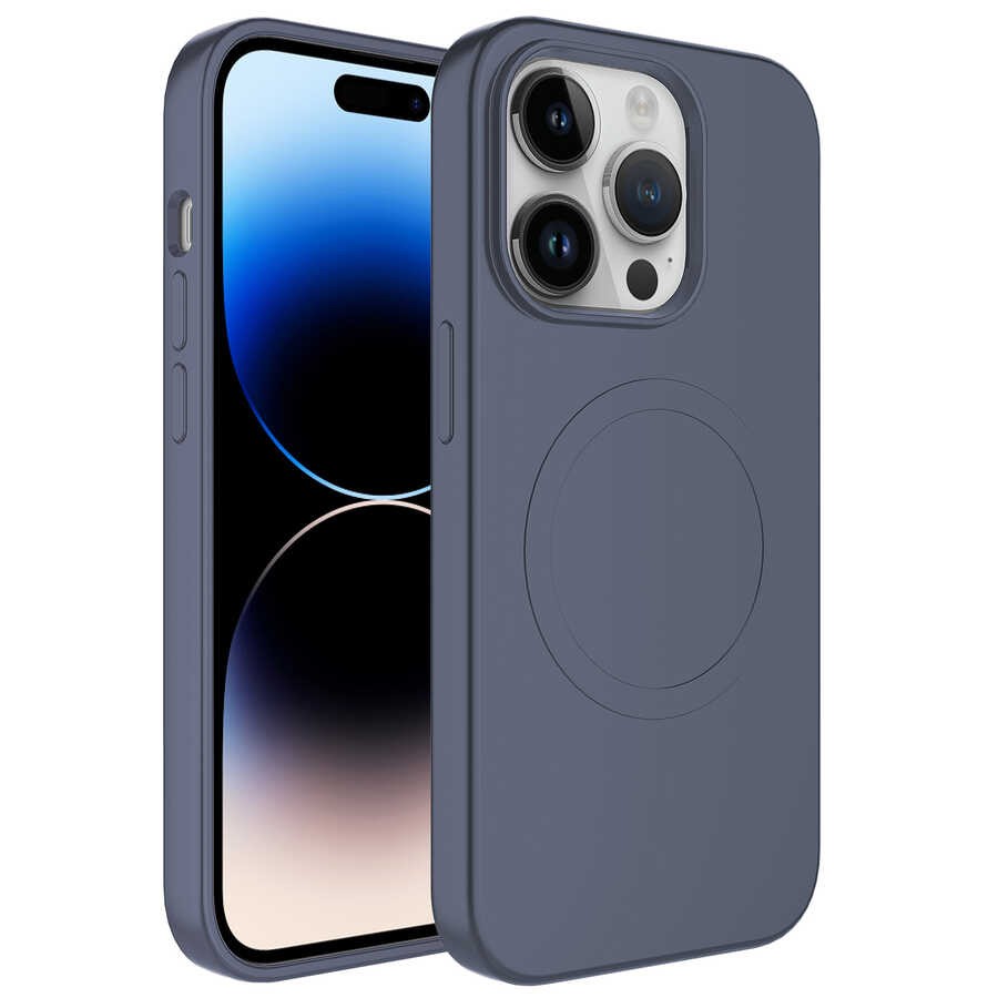 iPhone 13 Pro Kılıf M-safe Wireless Şarj Özellikli Pastel Renk Silikon Plas