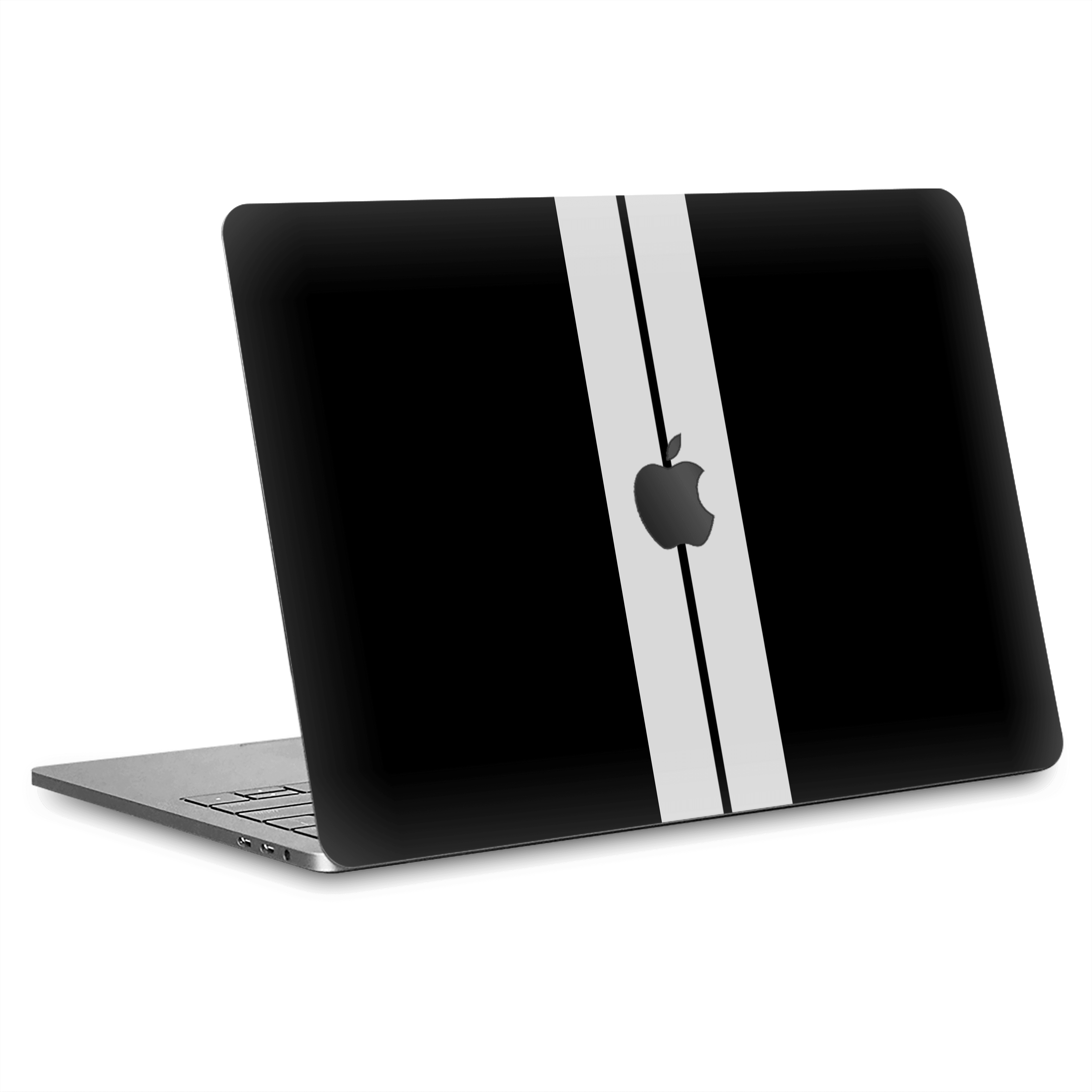 MacBook Air 13" (2020 M1) Kaplama - Siyah Çift Beyaz Şerit