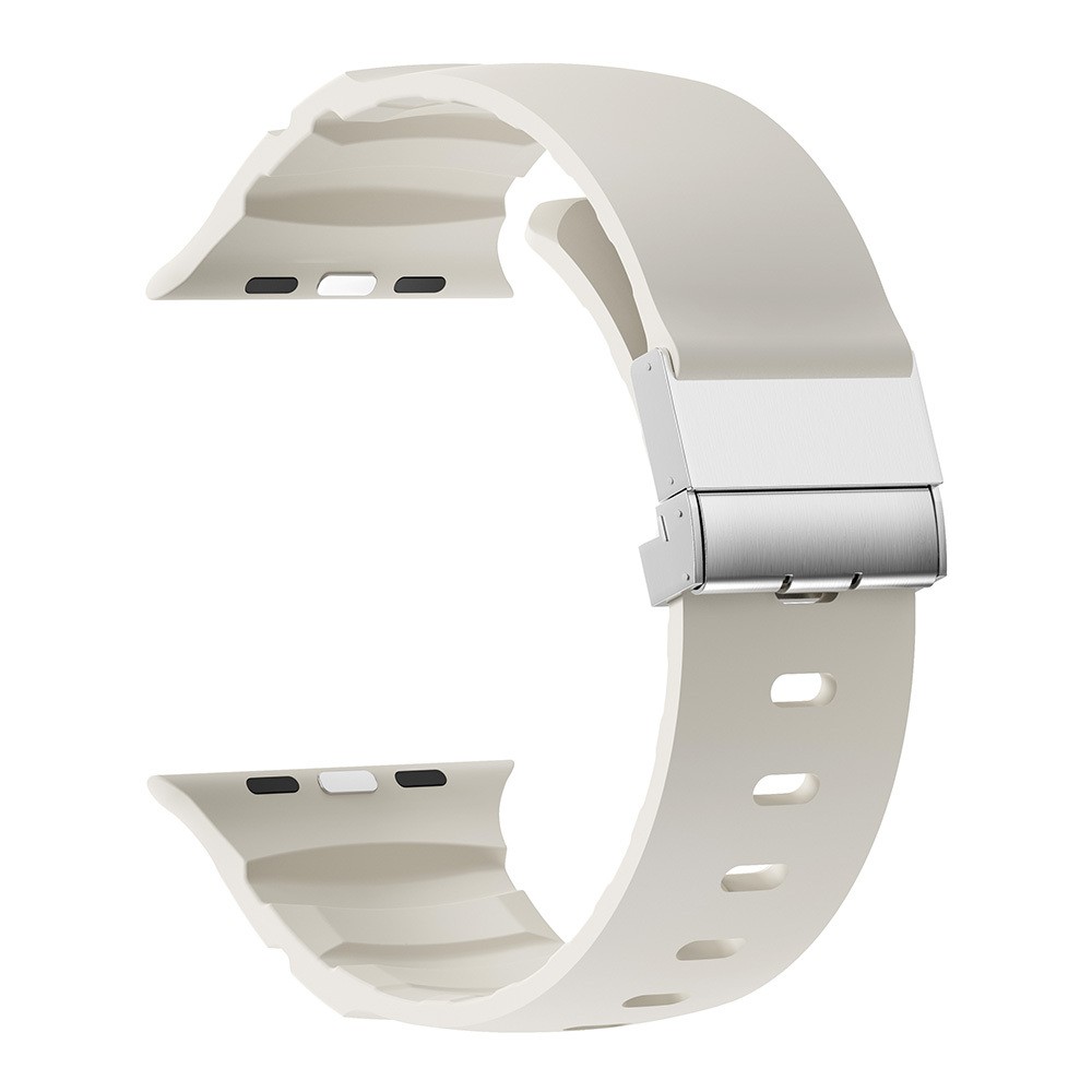 Apple Watch 44mm Zore KRD-145 Metal Tokalı Silikon Kordon