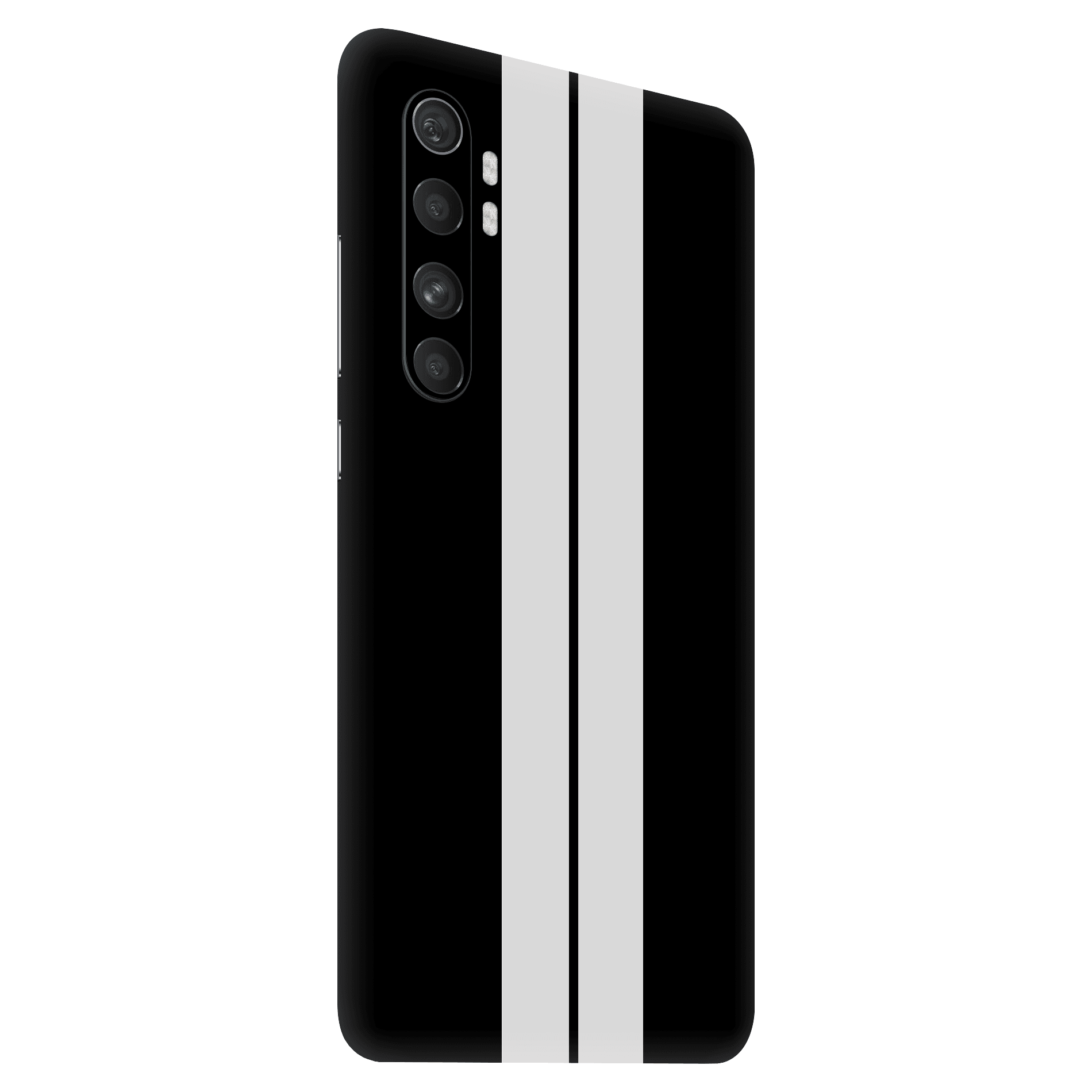 Xiaomi Mi Note 10 Lite Kaplama Siyah Çift Beyaz Şerit