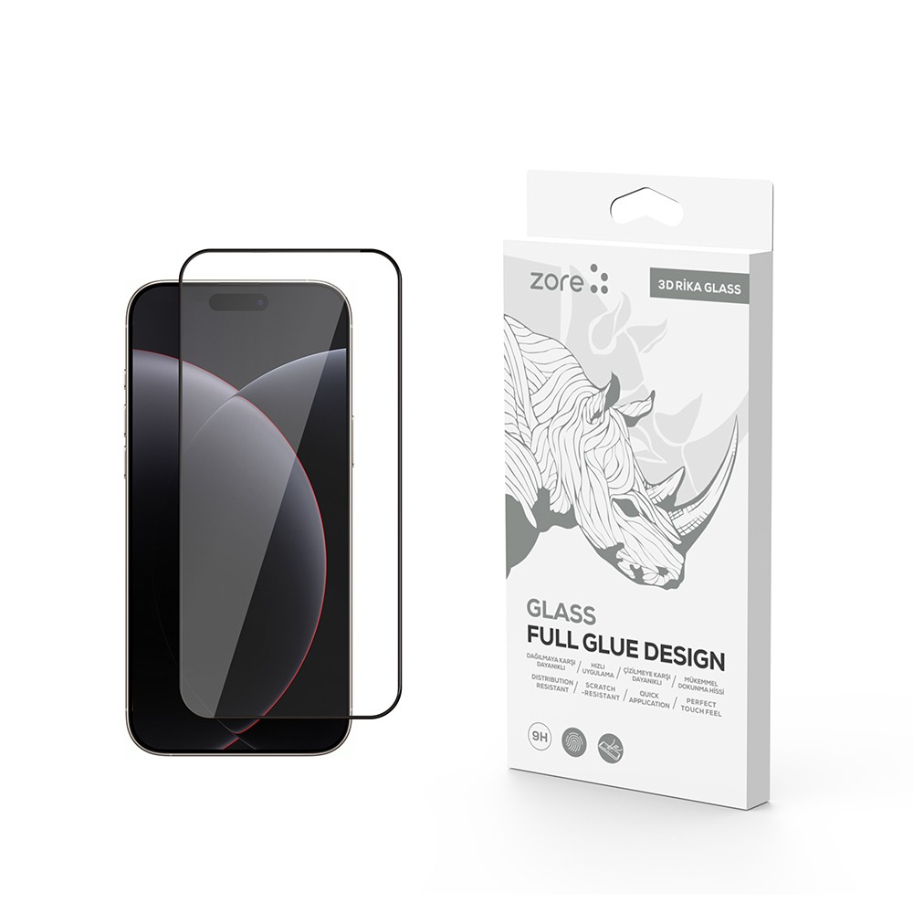 Apple iPhone 17 Pro Max Zore Rika Premium Temperli Cam Ekran Koruyucu