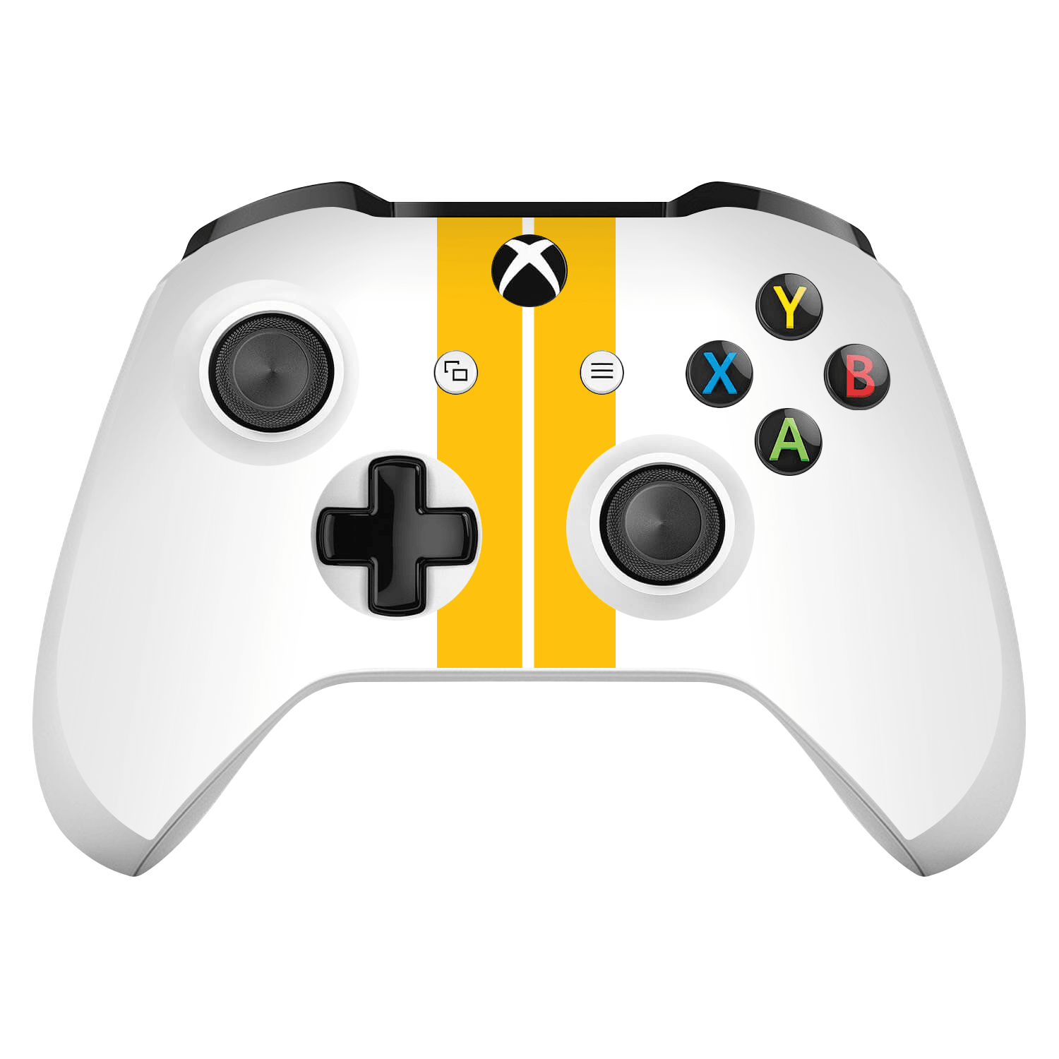 Xbox One X / S Controller Kaplama Beyaz Çift Sarı Şerit