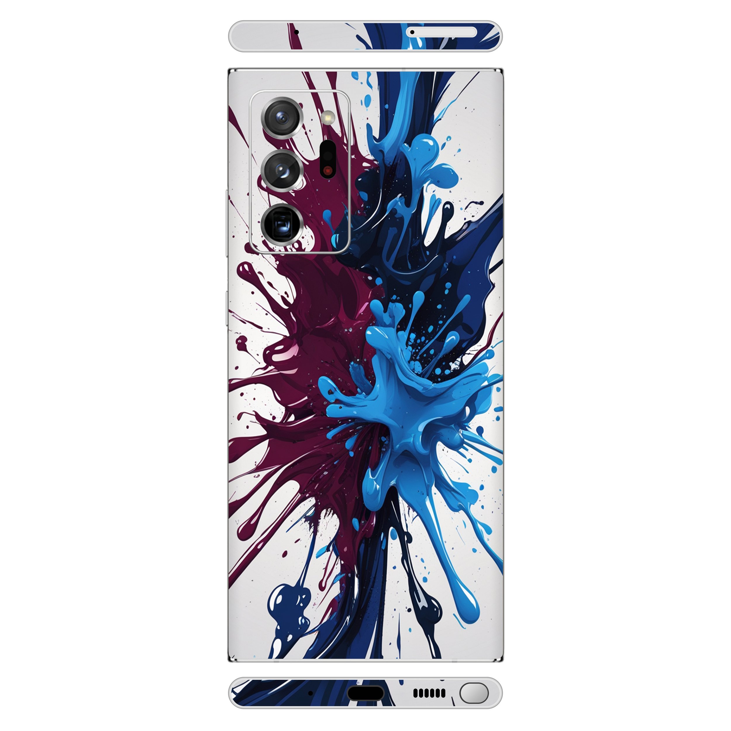 Samsung Note 20 Ultra Kaplama Bordo Mavi Boya