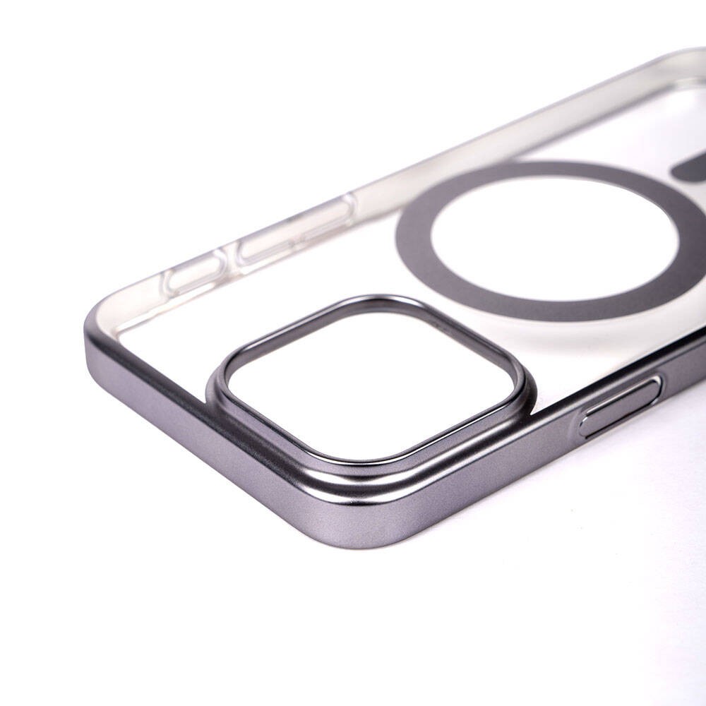 iPhone 15 Pro Kılıf Wireless Şarj Özellikli Sert PC Mat Riksos M-safe