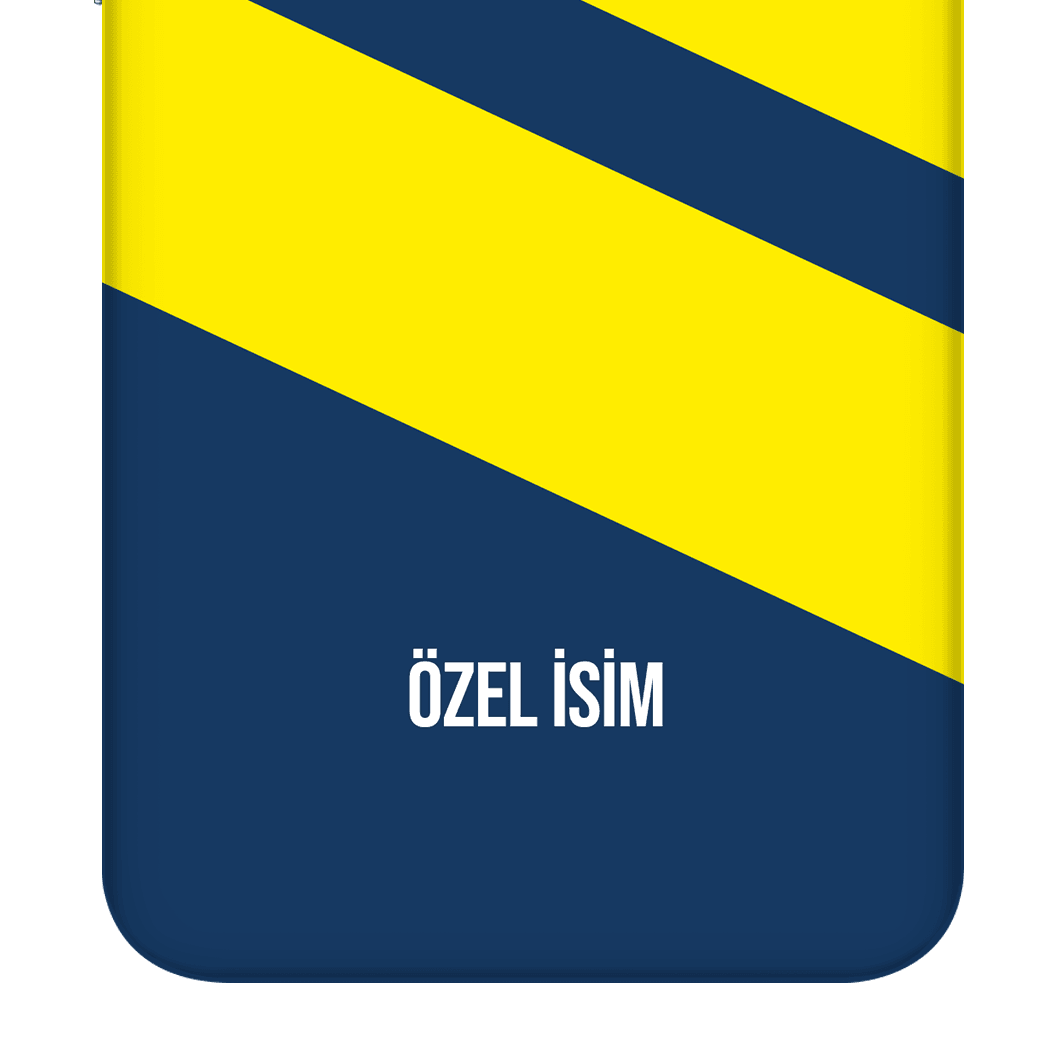 Xiaomi Redmi Note 9 Pro Kaplama Sarı Lacivert Şerit