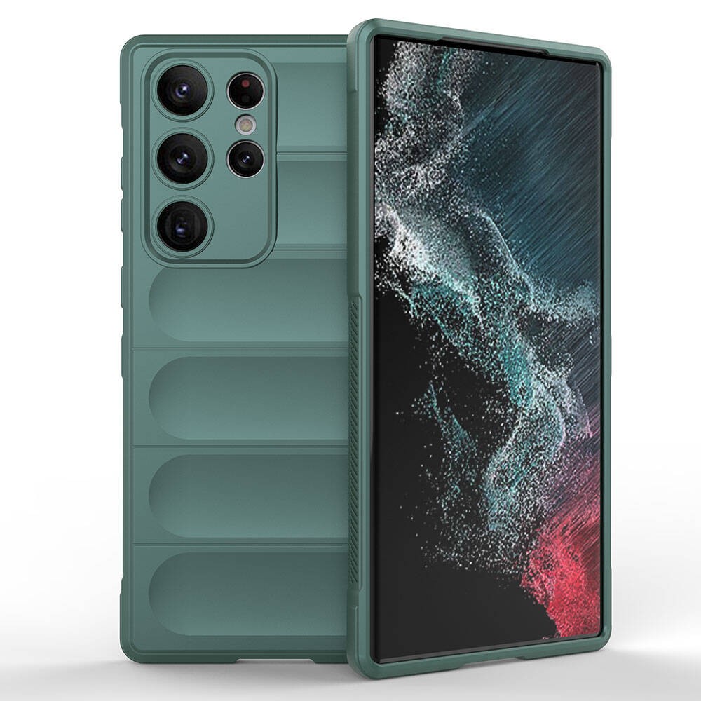 Galaxy S23 Ultra Kılıf Esnek TPU Oyuklu Arka Yüzey Tasarımlı Etnik Silikon