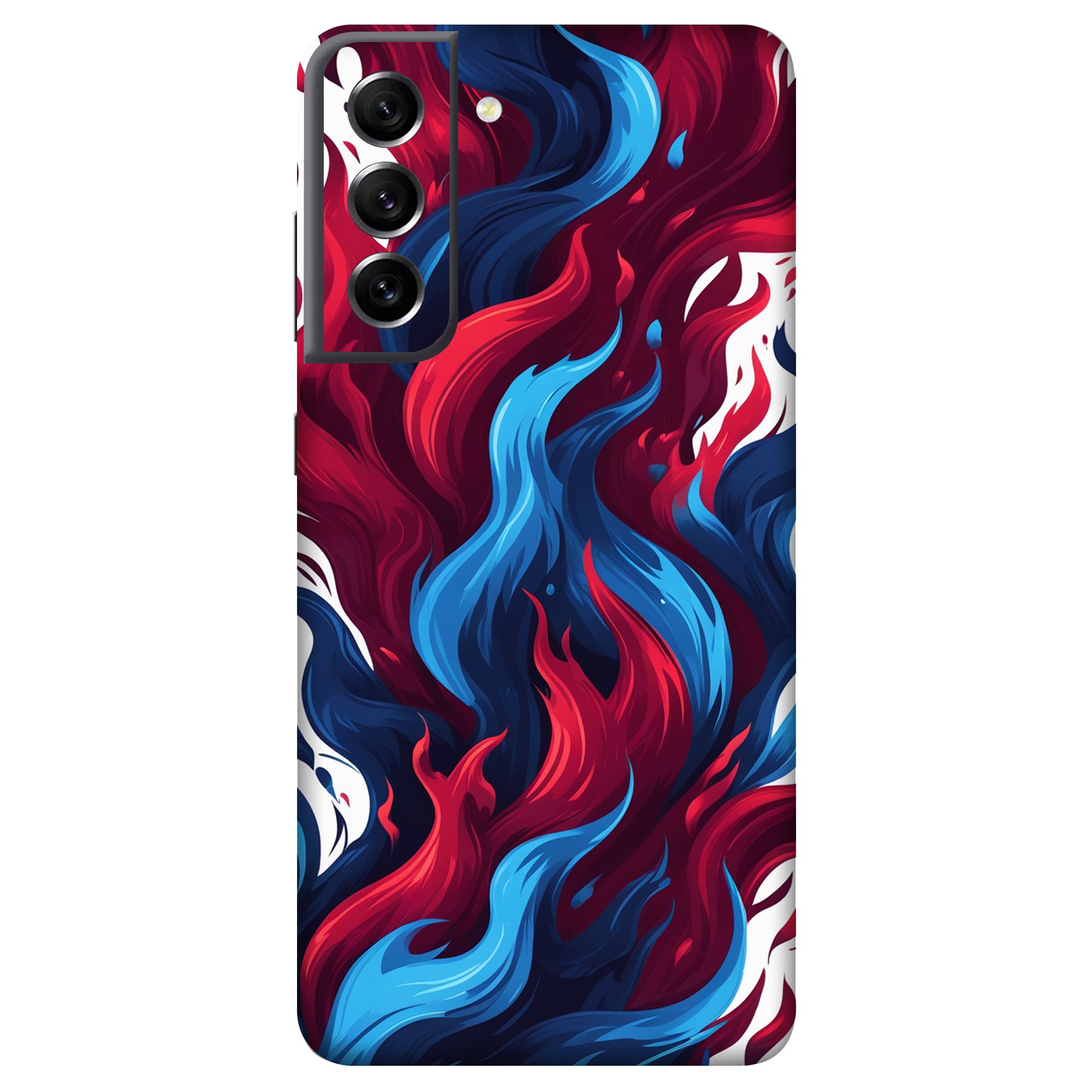 Samsung S21 FE Kaplama Bordo Mavi Ateş