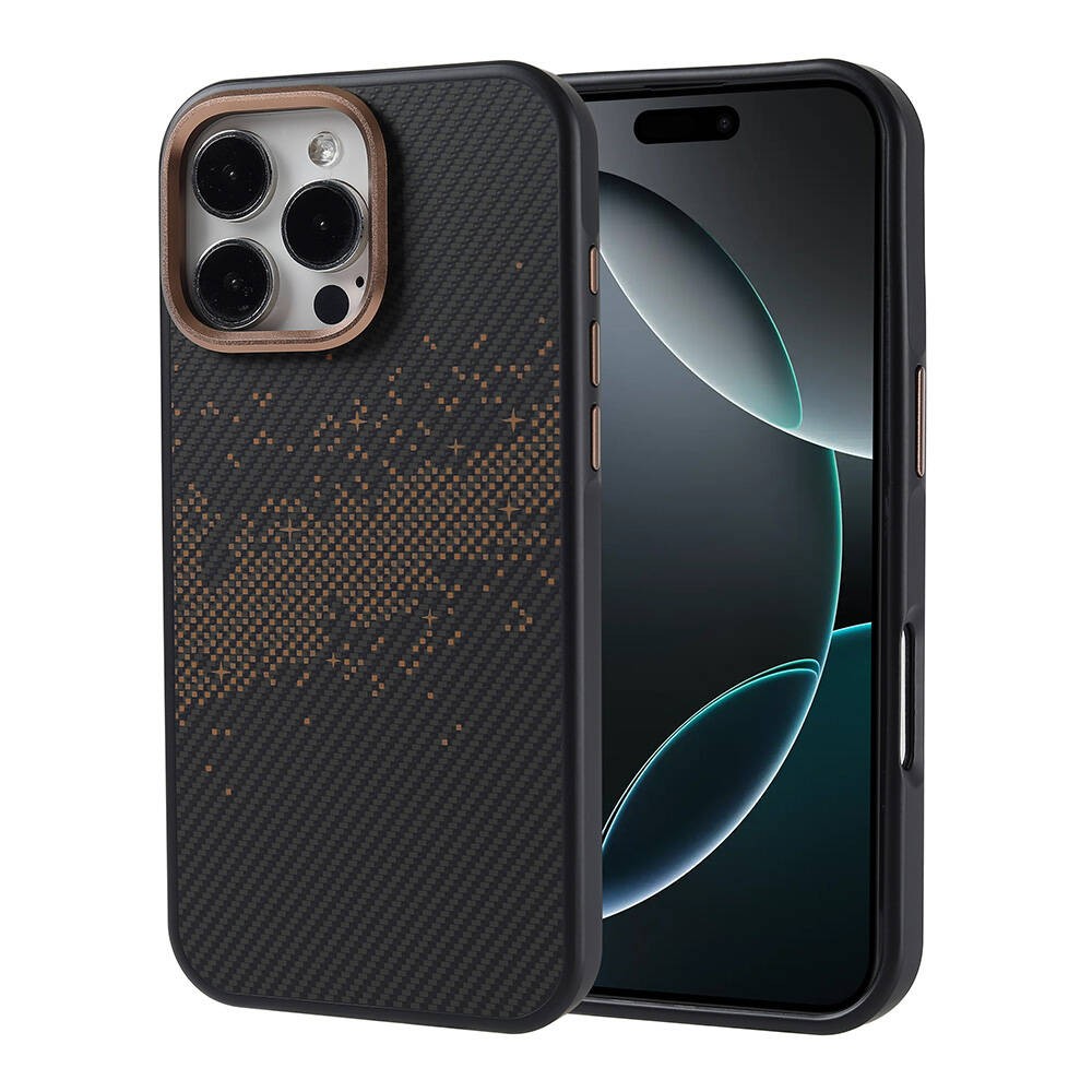 iPhone 16 Pro Max Kılıf M-safe Şarj Özellikli Karbon Fiber Tasarımlı Vave