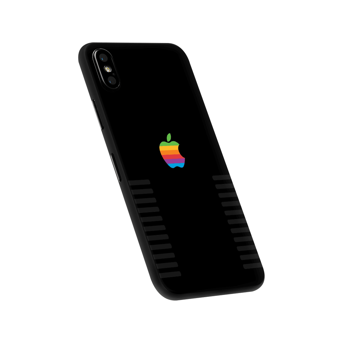 iPhone X Kaplama Siyah Retro Apple