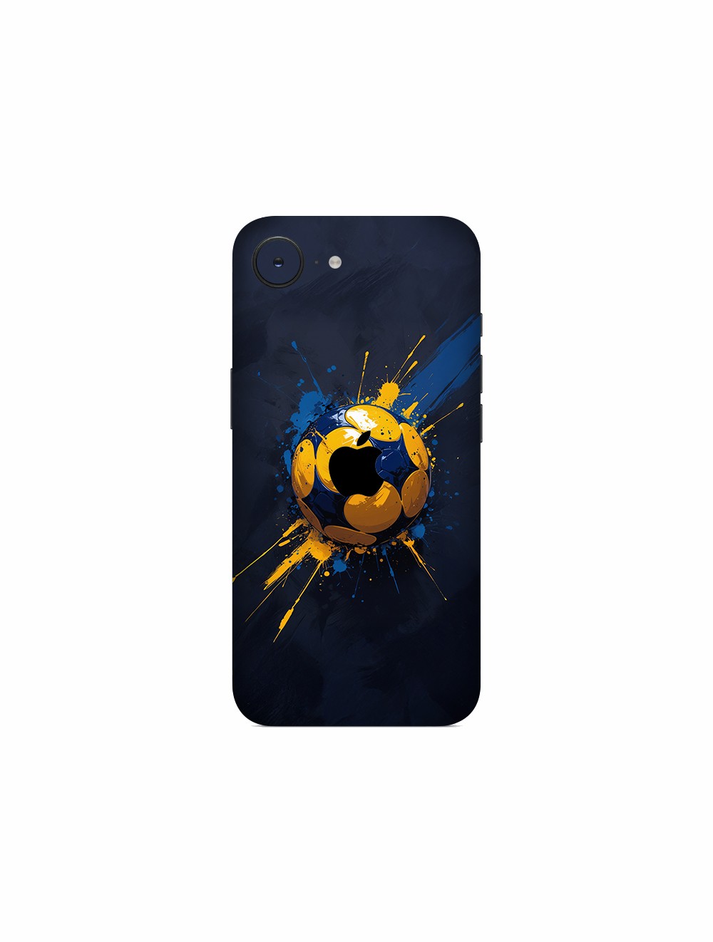 iPhone 16e Kaplama Sarı Lacivert Top