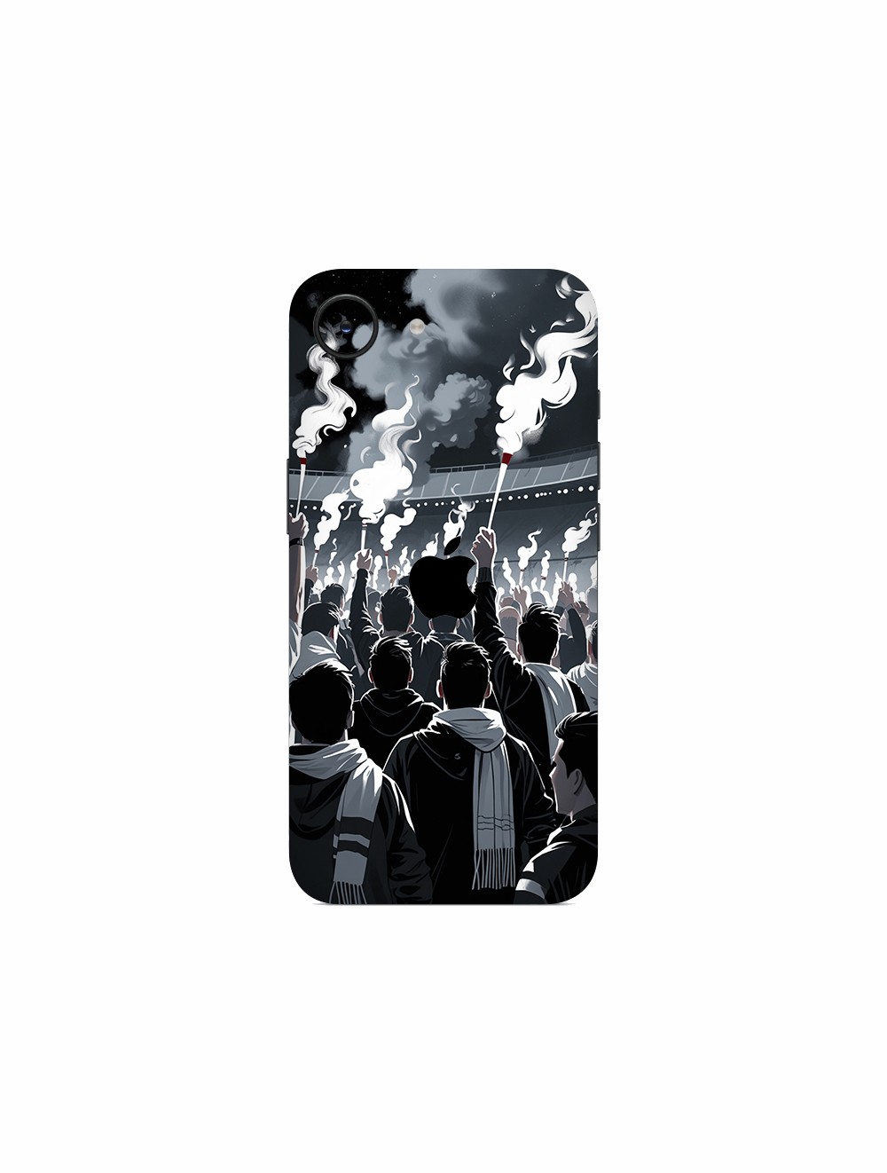 iPhone 16e Kaplama Siyah Beyaz Taraftar
